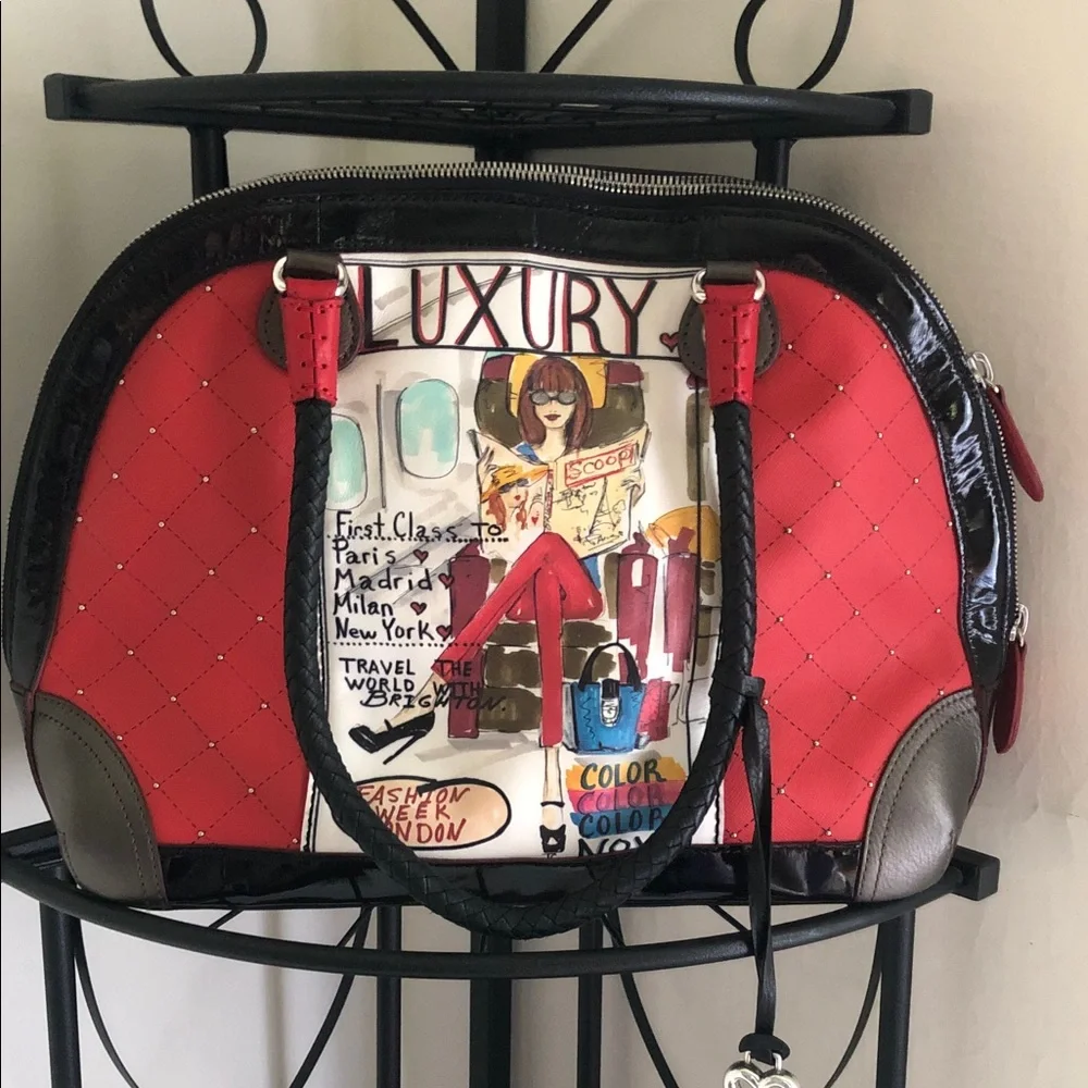 Brighton luxury first class fashionista limited edition Red Quilted  Satchel
